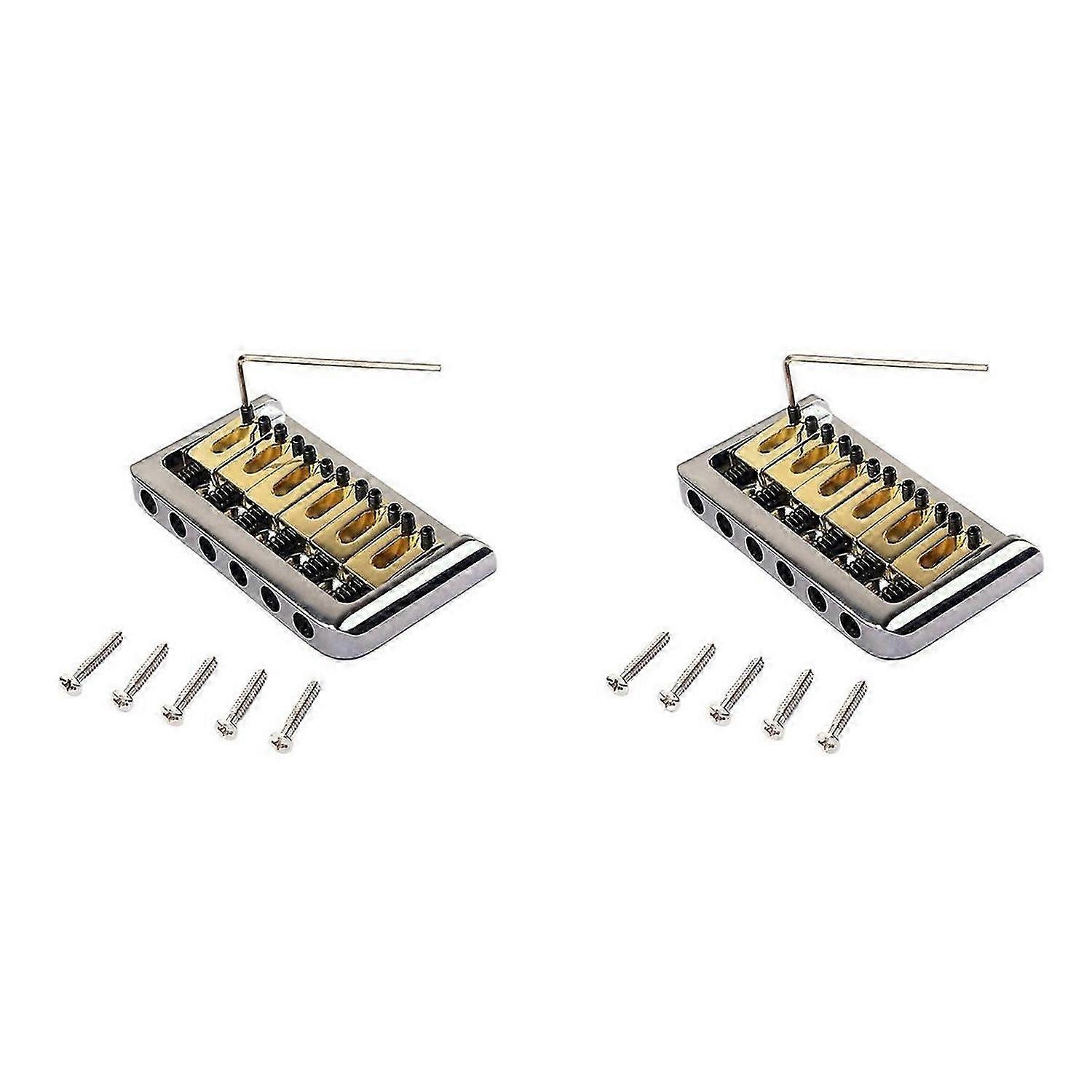 6 Strings Hardtail Saddle Bridge with Wrench for Electric Guitar
