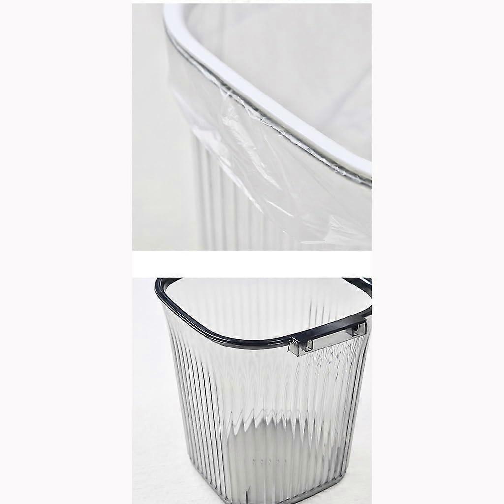 Lndoor Trash Can Transparent Striped Thickened Design Bedroom Living Room Bathroom Universal Transparent Garbage Can A