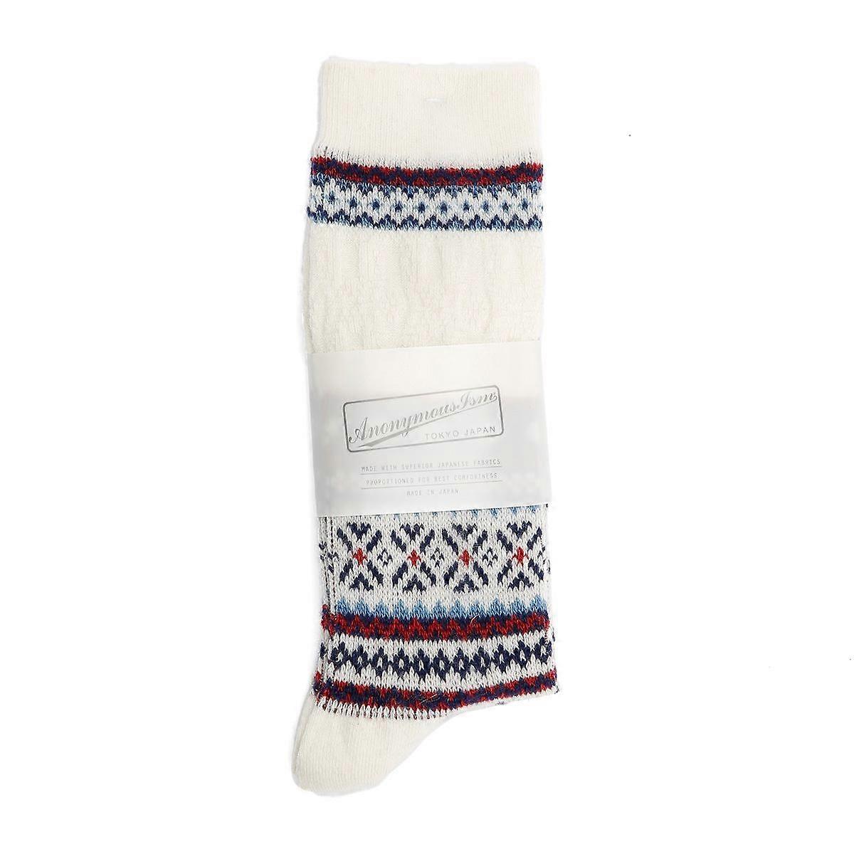 Anonymous Ism Snow Links JQ Crew Men's Off White Socks