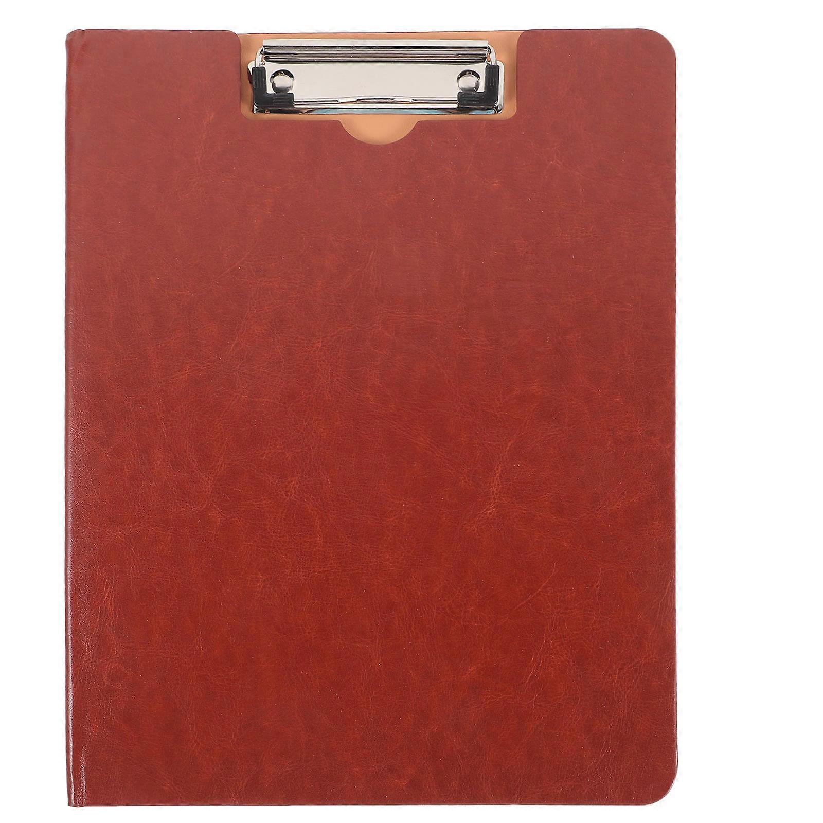 Brown PU File Folder Foldable Clipboard for Medical Nursing Use