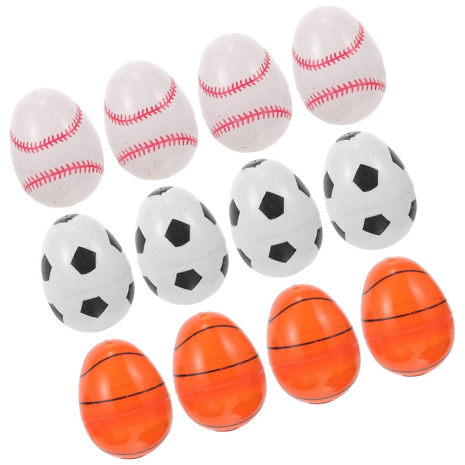 Easter Sport Eggs Plastic Candy Box for Decor 12Pcs Easter Egg Storage