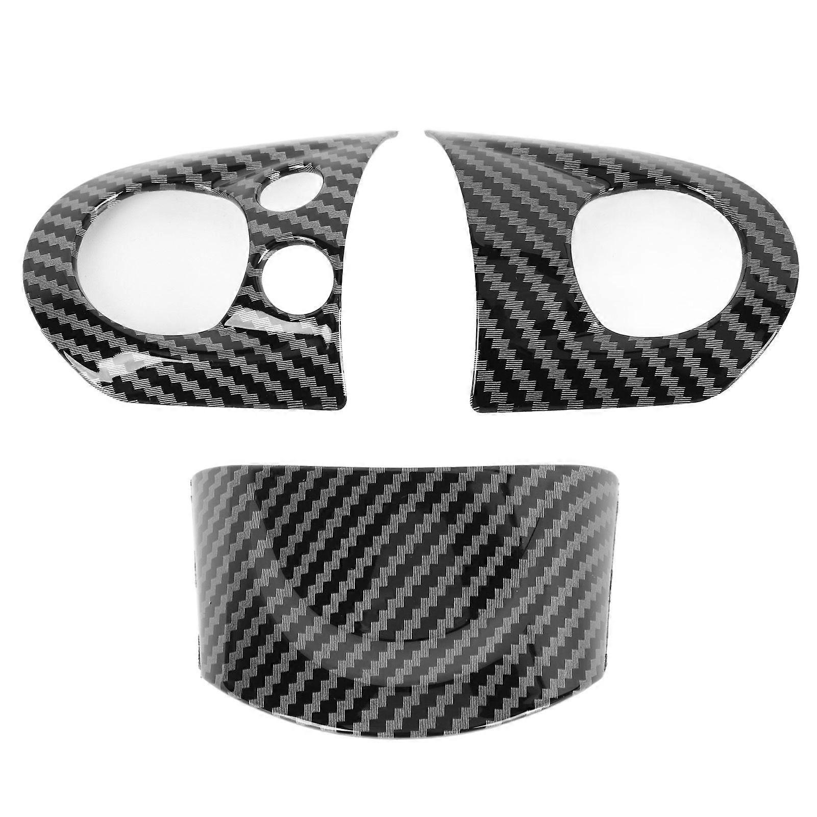3pcs Steering Wheel Panel Cover Carbon Fiber Color Prevent Scratch for Cooper R54 R55 R56 R60