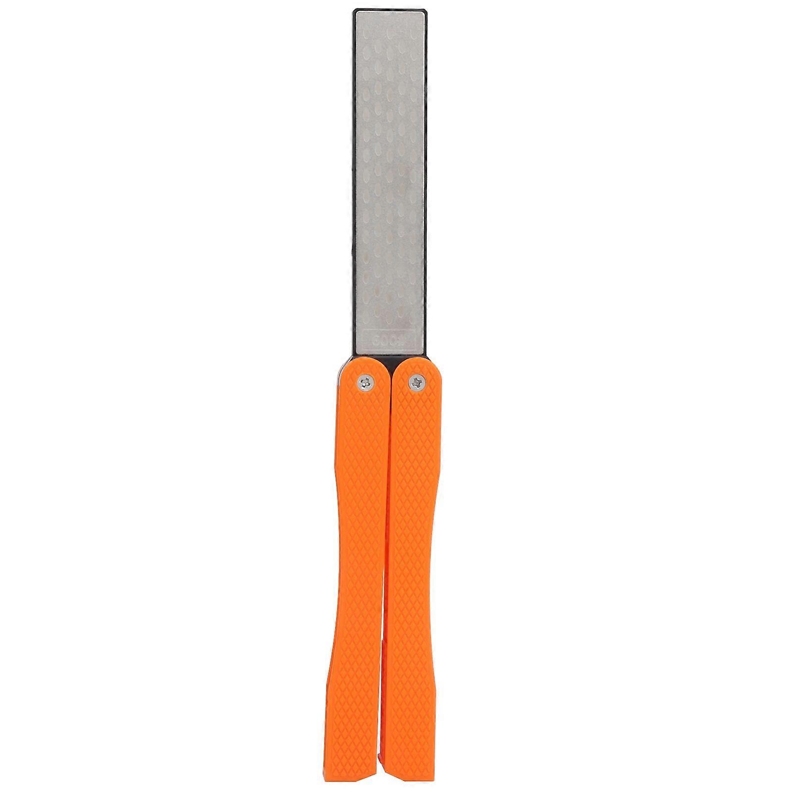 Double Sided Knife Sharpener Orange Diamond Portable Outdoor Sharpening  Stone Tools