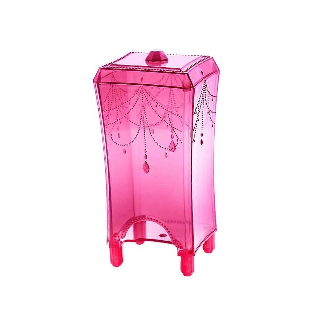 Cotton Pad Box Square Organizer for Storage 1Pcs Transparent Pink Container