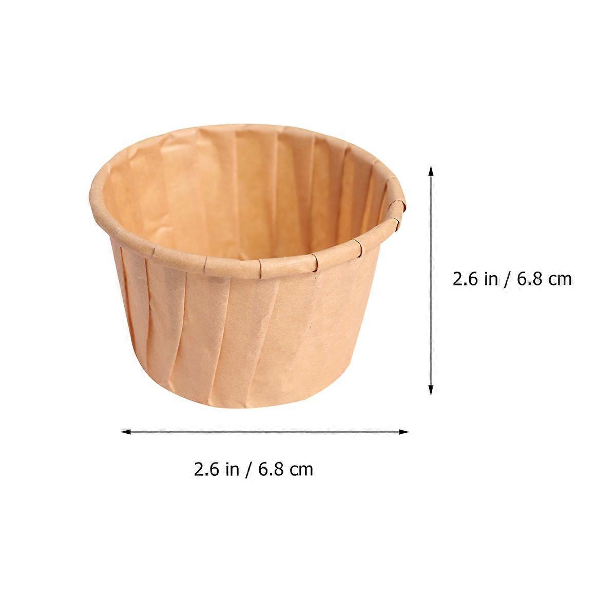 100Pcs Disposable Curled Cake Cups for Bakeries Restaurants Ice Cream Shops in Chocolate Color for Decorative