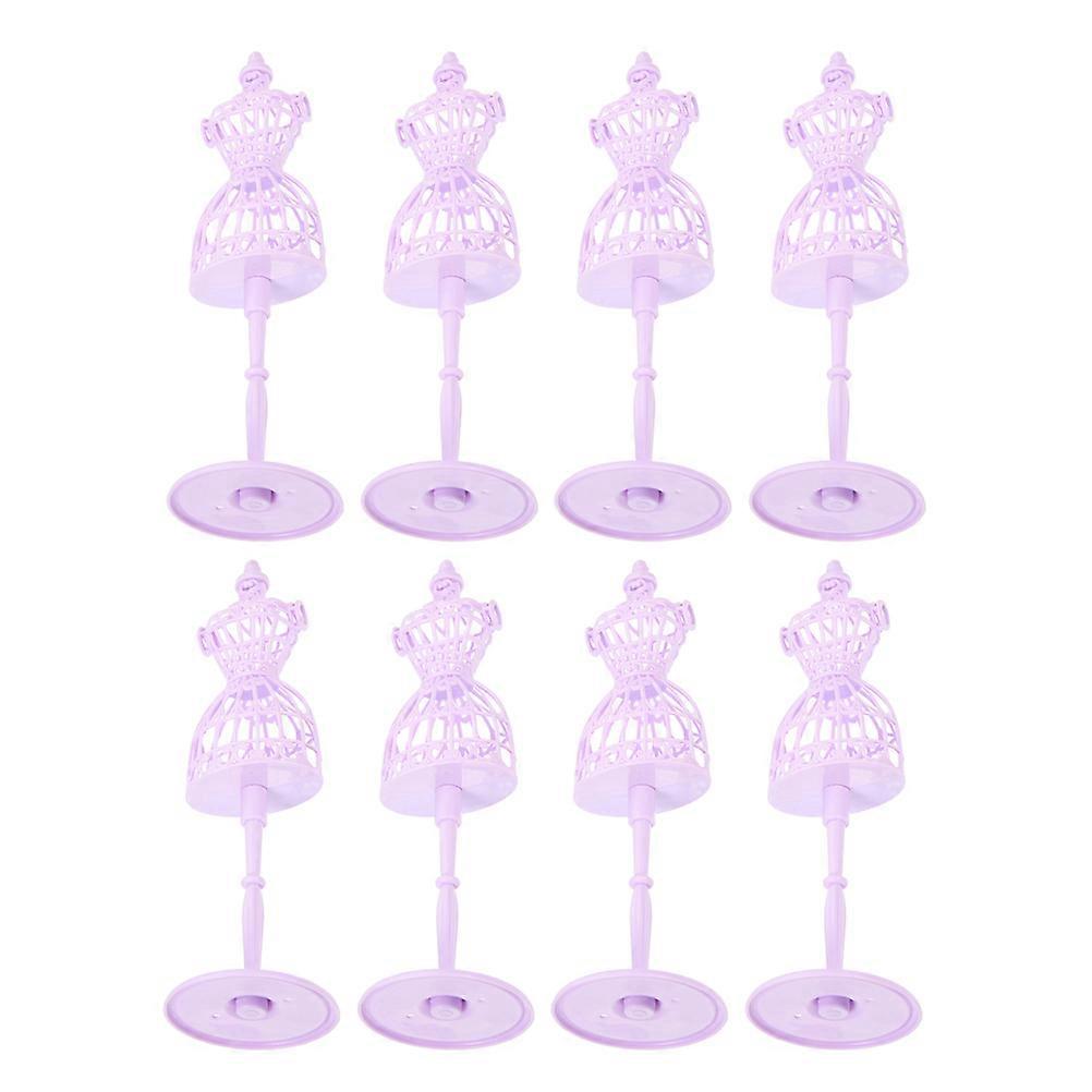 8Pcs Doll Clothes Display Stand for Mannequin Model Purple ABS Material