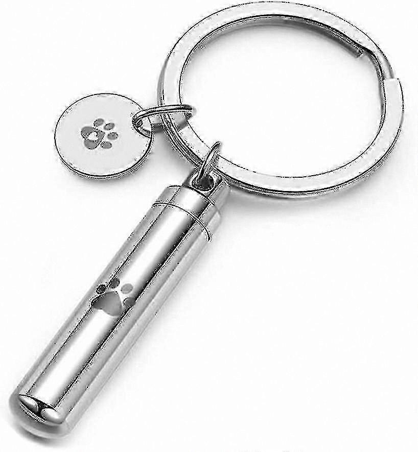 Cylindrical Urn Keychain for Pet Ashes - Memorial Keepsake for Dog and Cat Remembrance