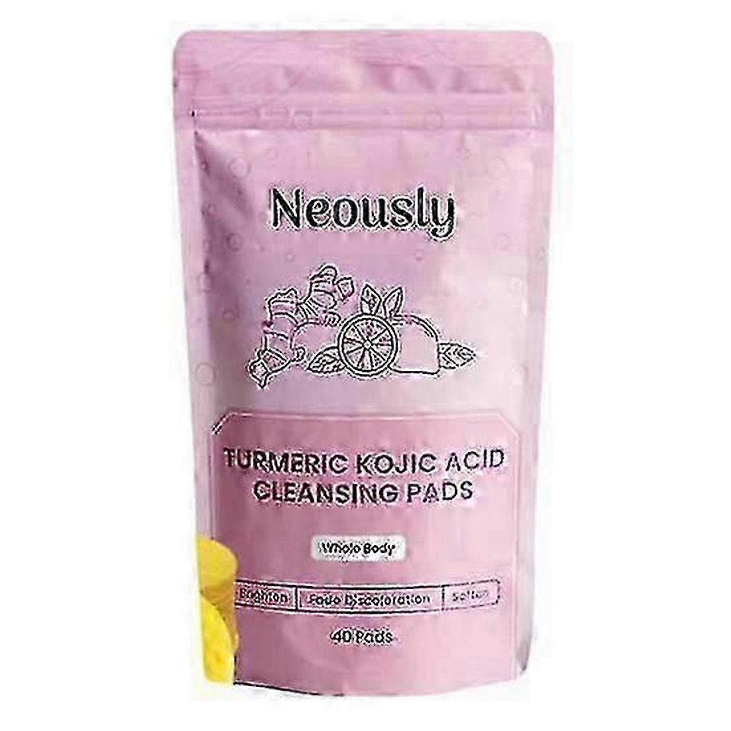 40/80 Pcs Face Cleaning Pads Neously Kojic Pads Deep Turmeric