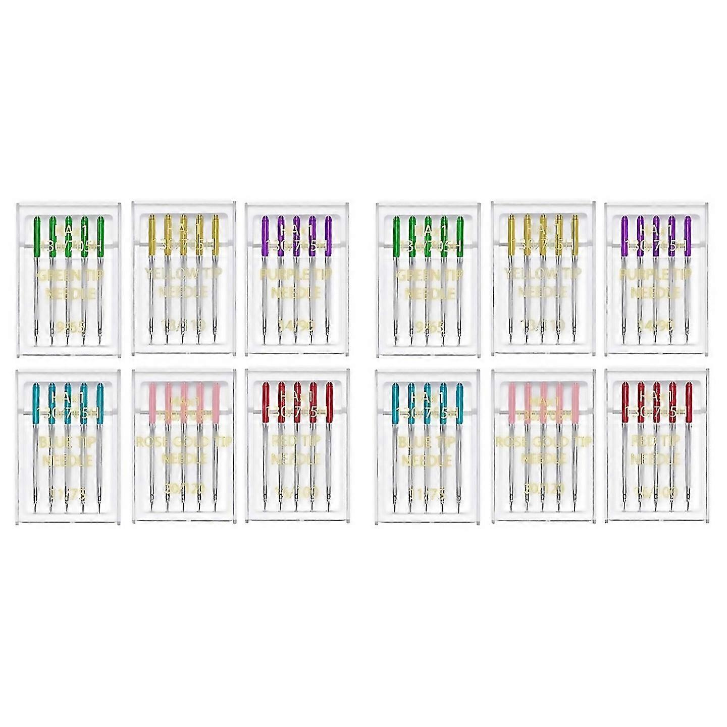 For 6 Sizes Universal Sewing Machine Needles Regular Point Flat Shank Needle Compatible With For Sin