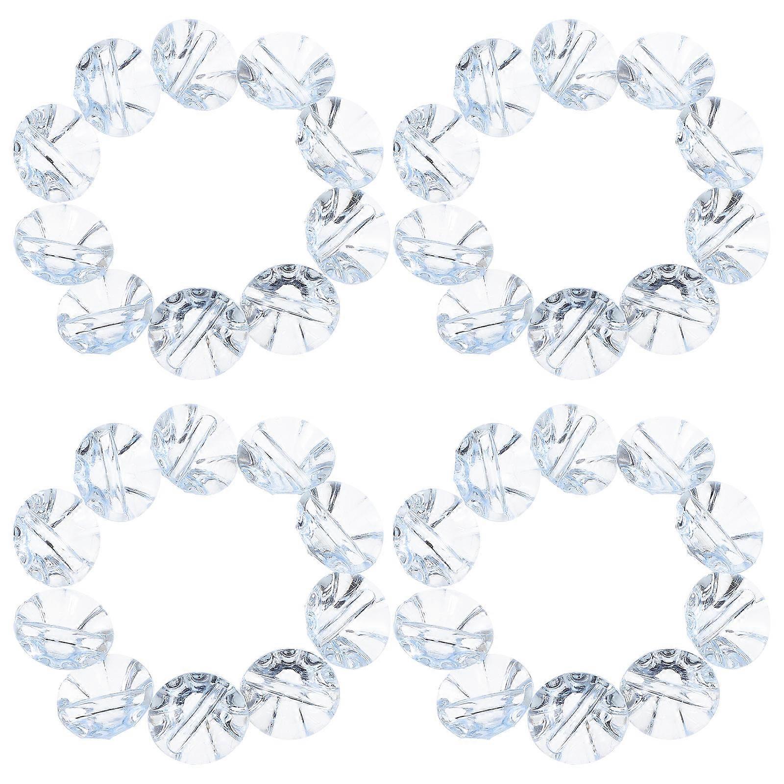 Clear Sewing Buttons Water Crystal Button for Decor 50Pcs Sky-Blue Plastic