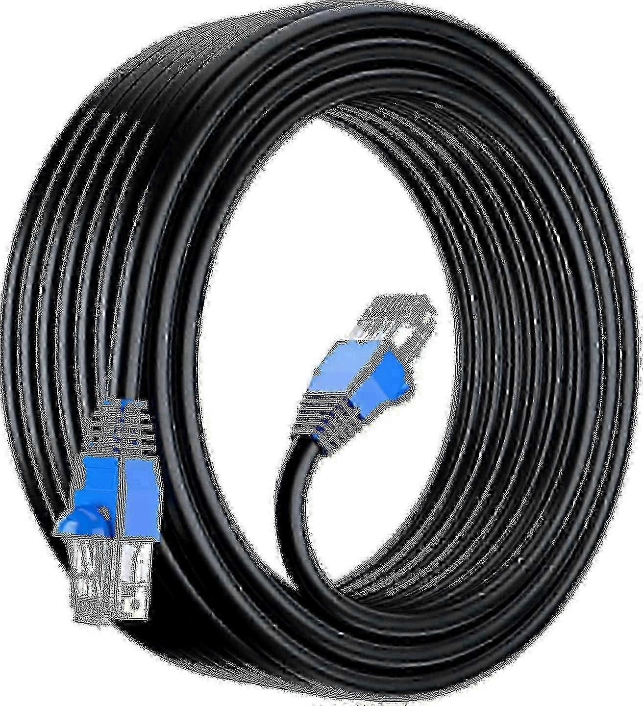 50m Cat6 υπαίθριο αδιάβροχο άμεσο καλώδιο Ethernet ταφής - UTP CCA 550MHz μαύρο 50 μέτρο