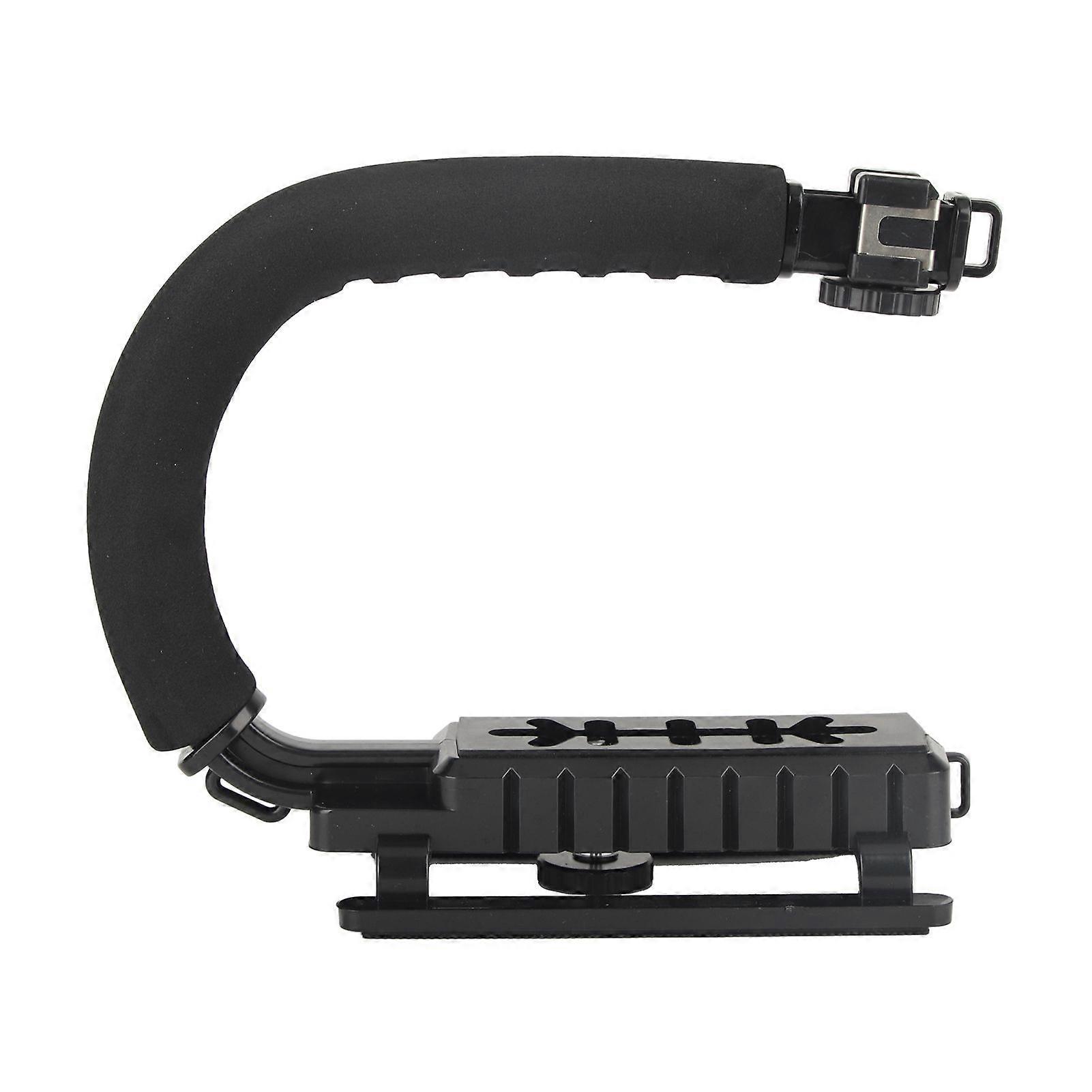 Camera Handheld Stabilizer ABS Sponge Adjustable Angle U Shaped 3 Hot Shoe Handheld Stabilizer for DSLR Digital Cameras
