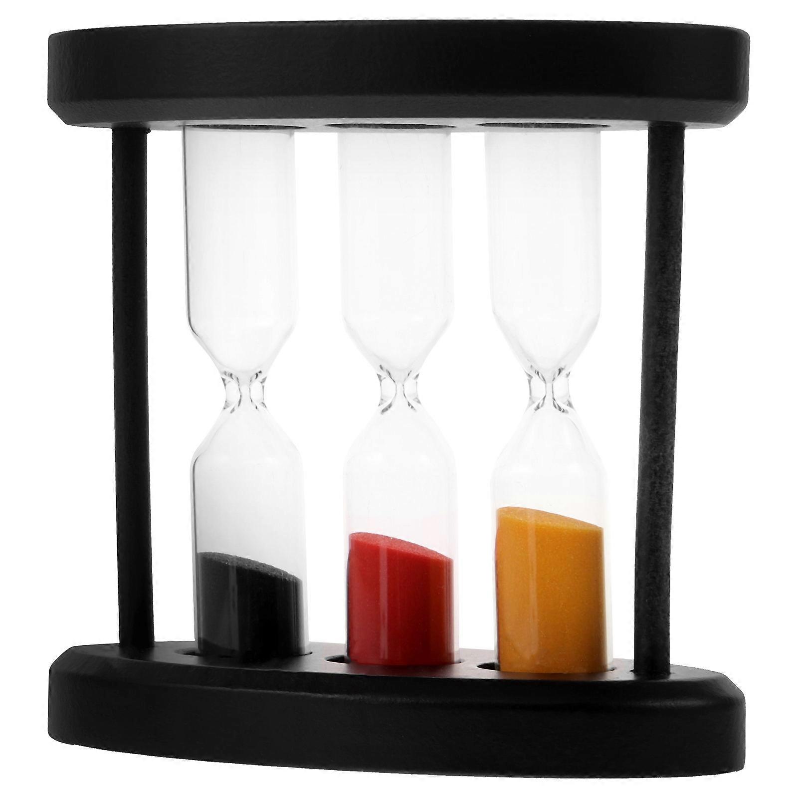 Glass Sand Timer Kids Sand Timer for Tooth Brushing 5Pcs with Wooden Frame