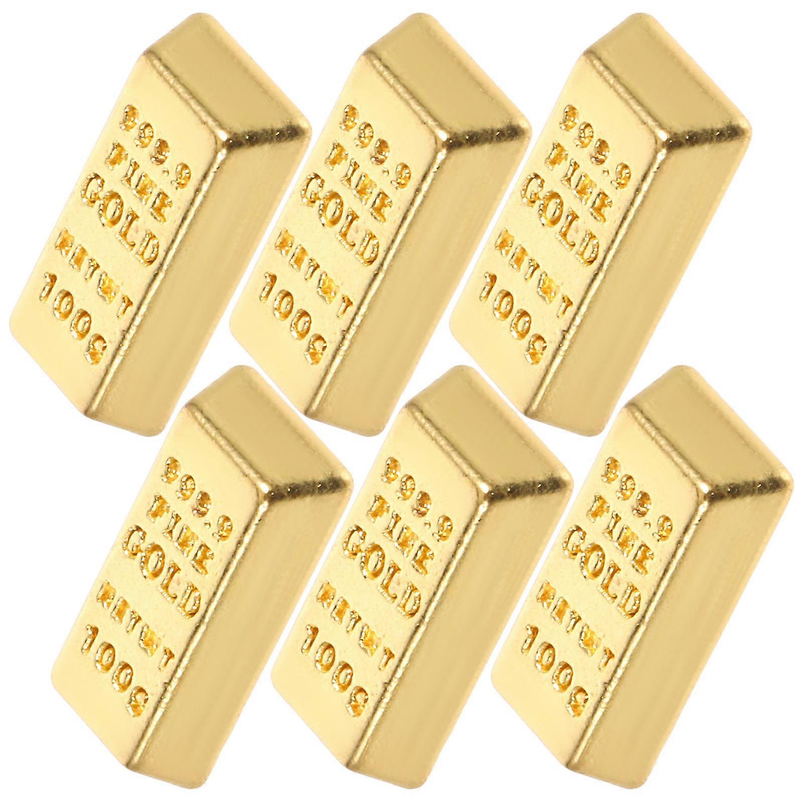 Miniature Gold Bars Model Doll House Props for Decor 10Pcs Pack
