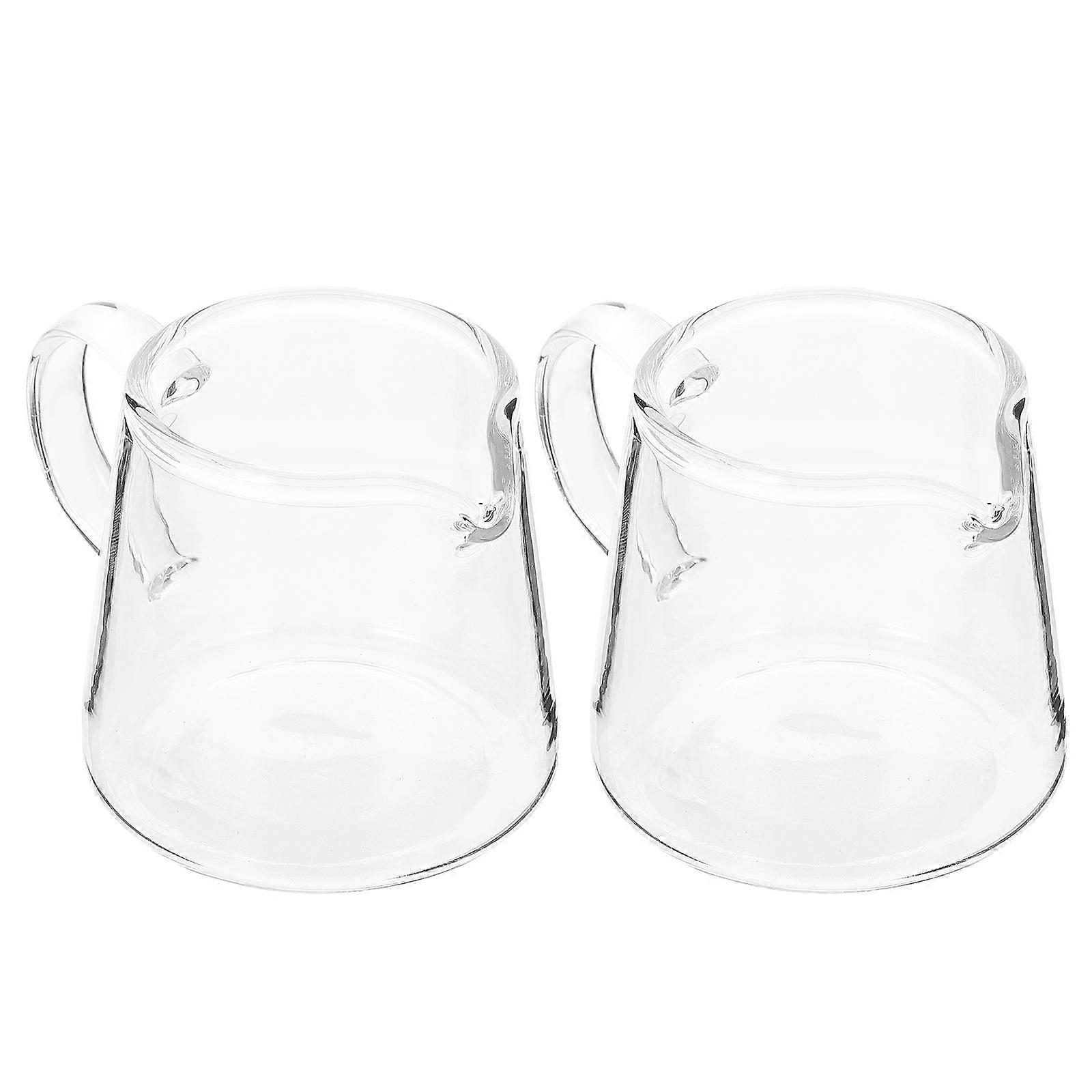 2Pcs Coffee Cups Glass Milk Cups Portable Containers For Home Serving Drinks Transparent Multi-Functional