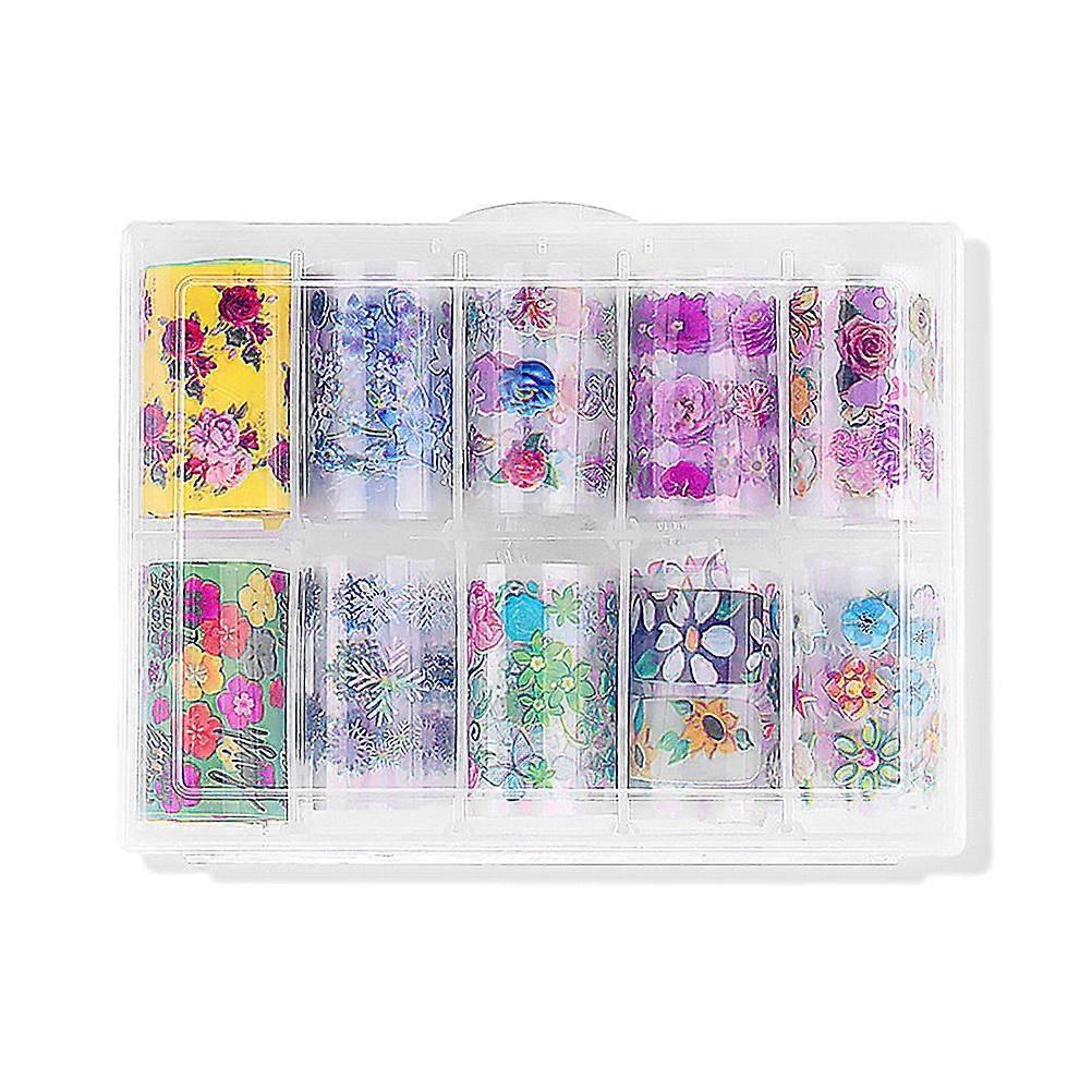 Nail Tip Stickers Transfer Paper for Nail Art 2Sets 10 Compartments