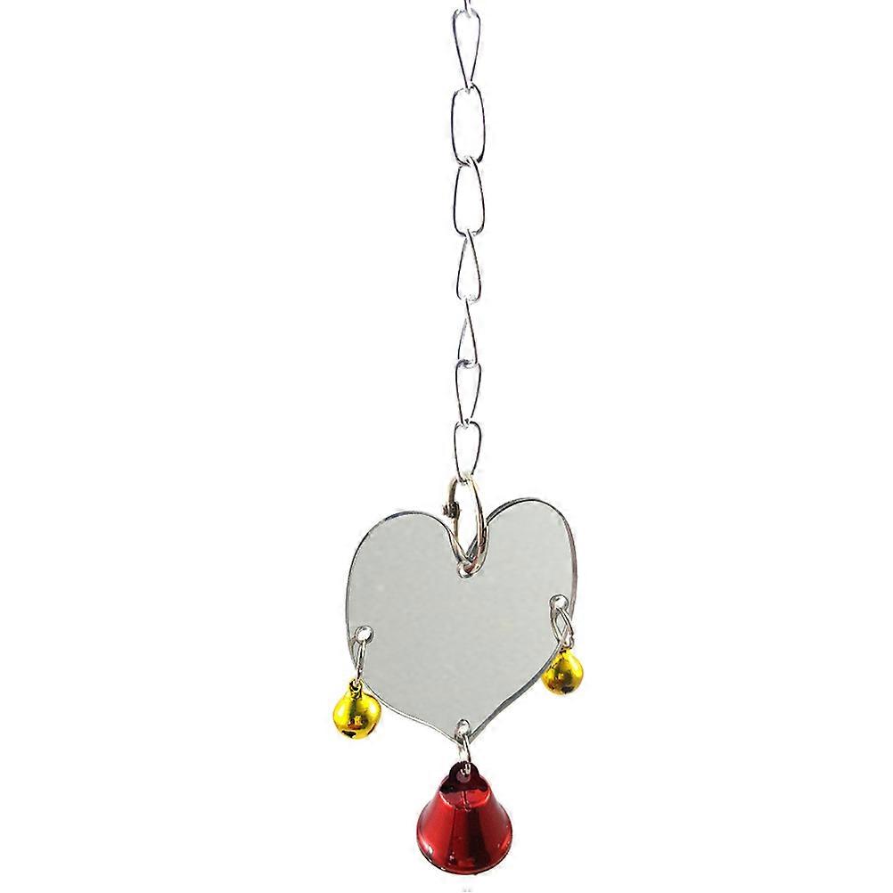 Silver Parrot Supplies Heart Shape Mirror for Cage Fun 3Pcs Set
