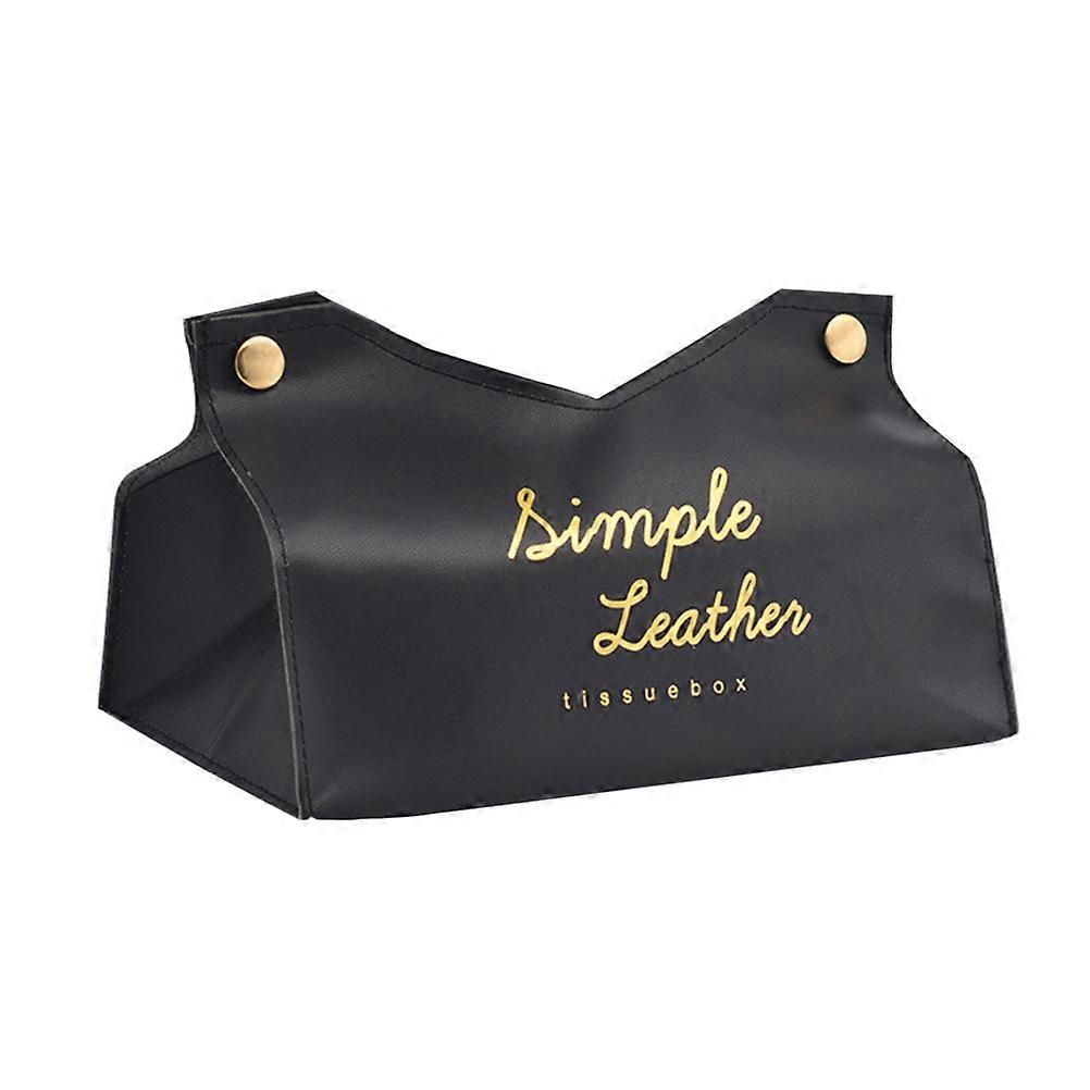 PU Tissue Box for Tissue Storage 2Pcs Black Paper Towel Case
