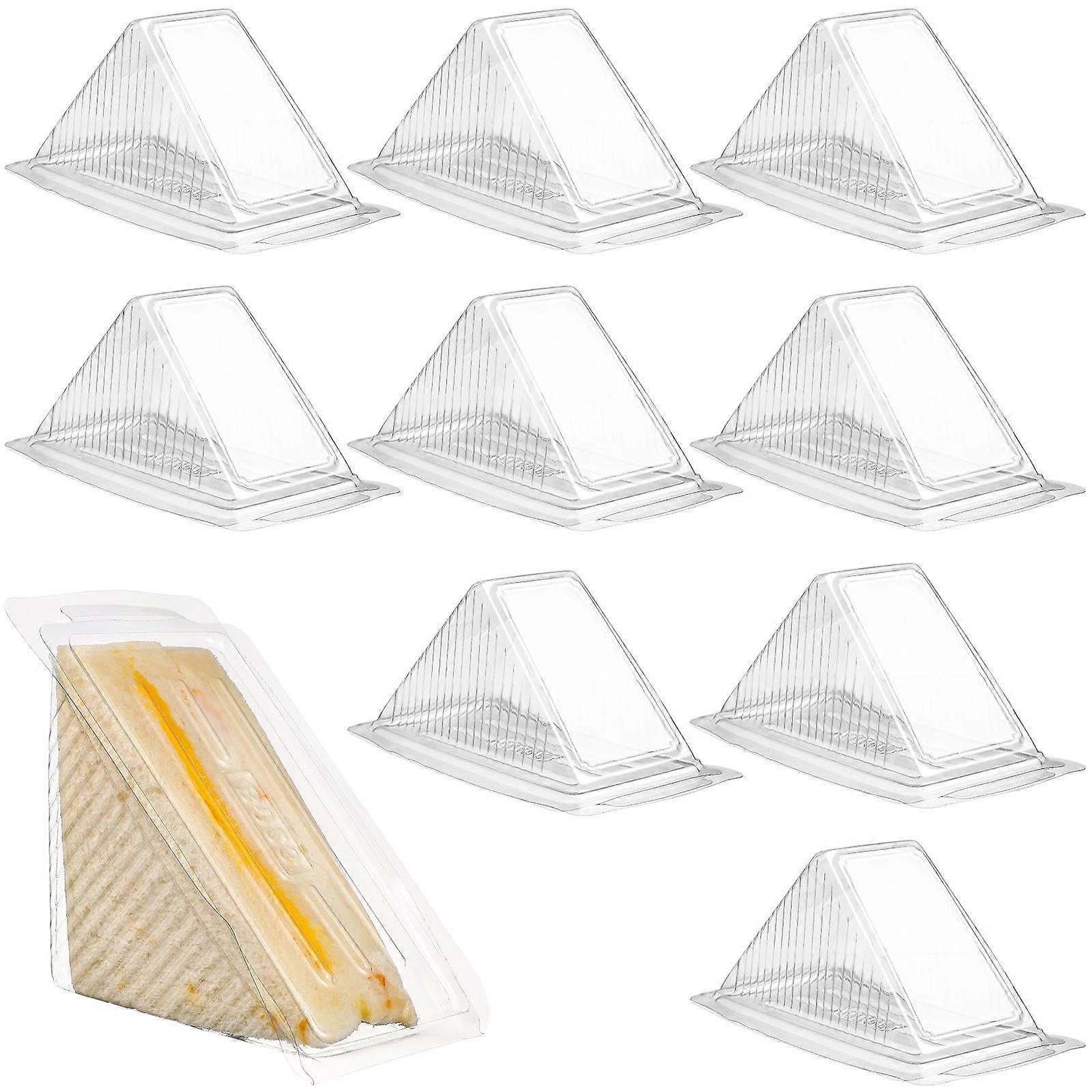 Disposable Sandwich Box 100Pcs Ideal For Cake Mousse Dessert Christmas Transparent Storage Triangle Shape