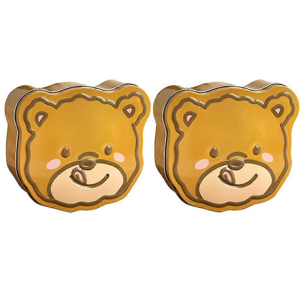 6Pcs Tinplate Empty Box Holiday Candy Storage Container In Adorable Bear Shape Suitable For Parties