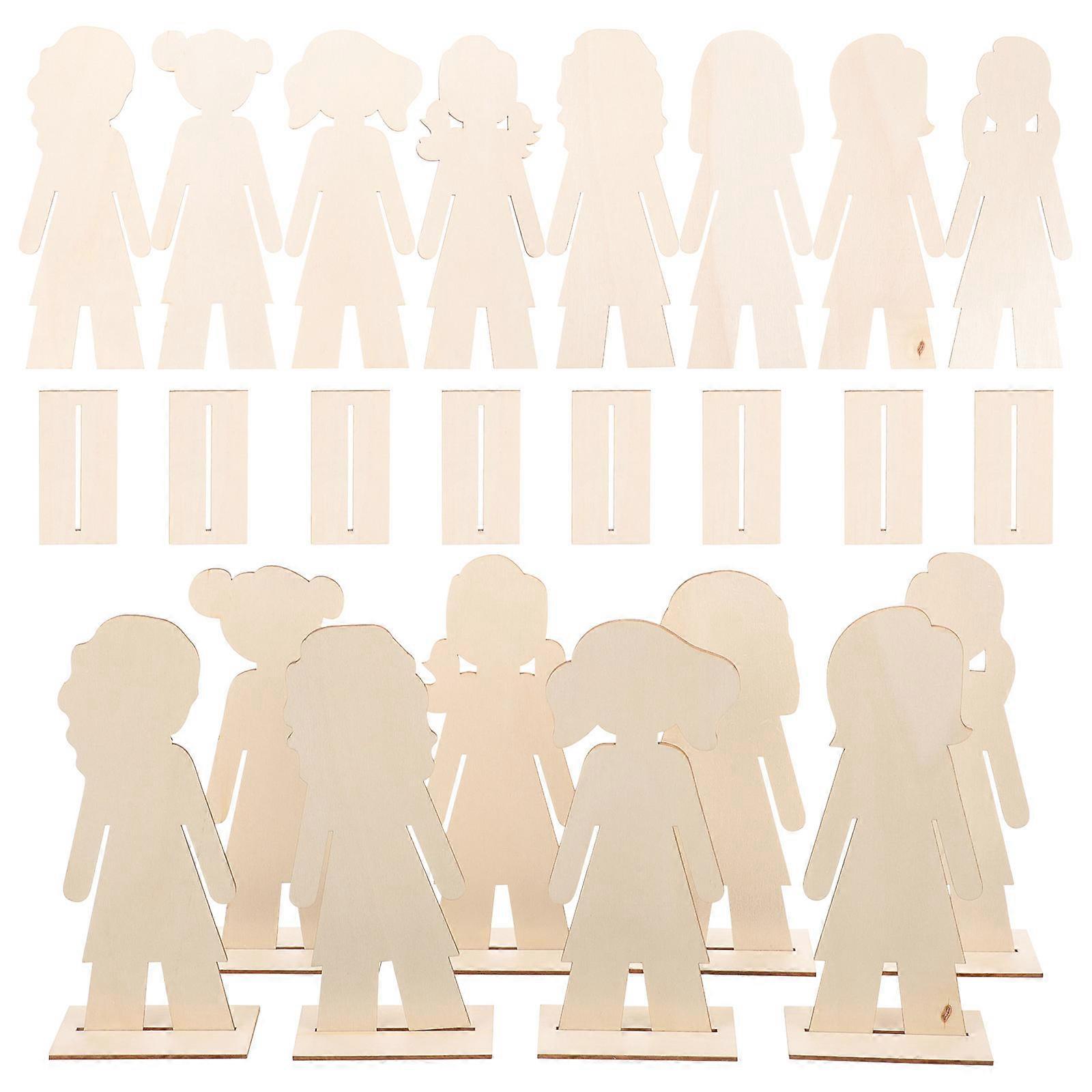 Unfinished Wood Crafts Wooden Shapes for Crafts for DIY 40Pcs Beige
