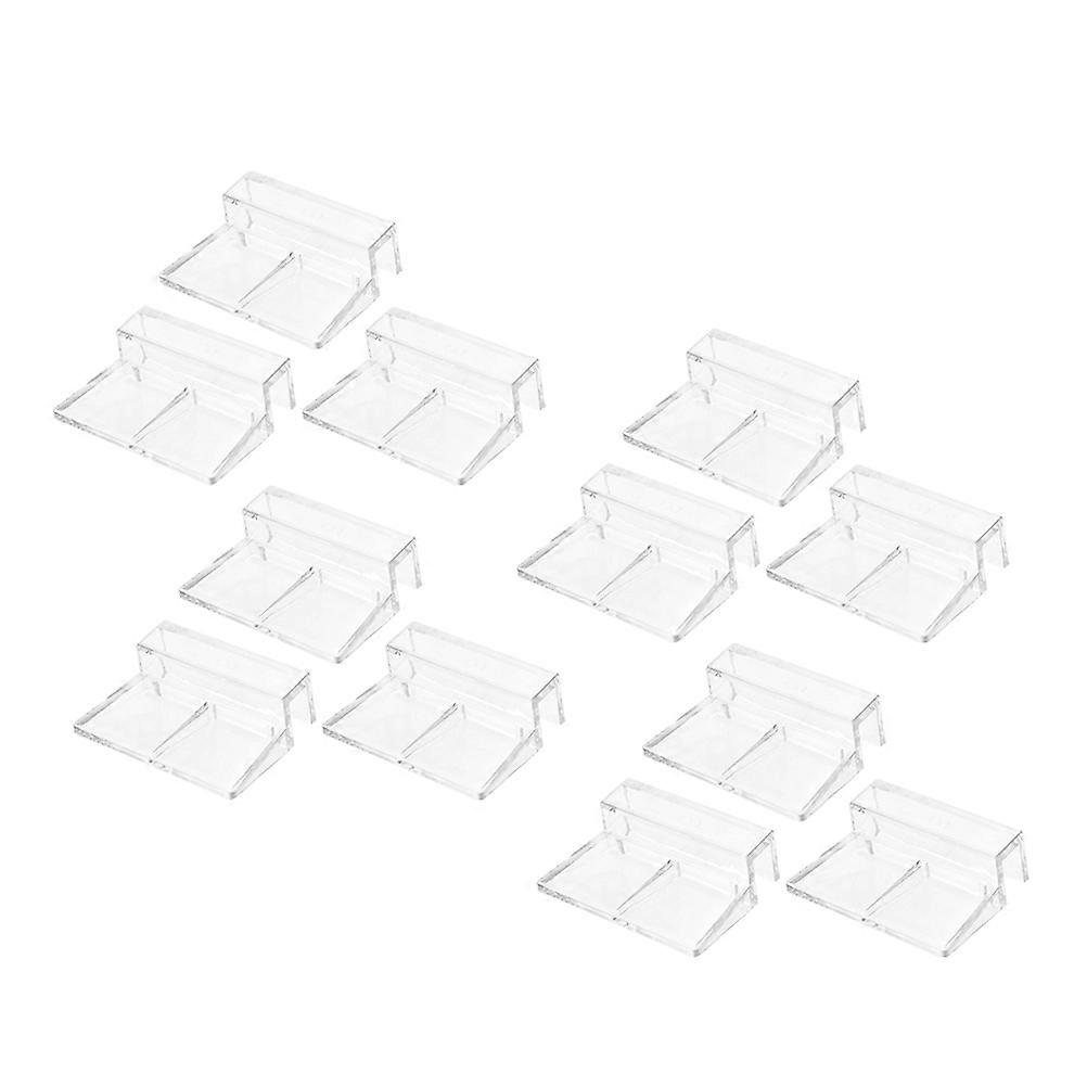 Fish Tank Support Acrylic Clip Square Shape Simple and Elegant Design for Fish Tank Maintenance 12Pcs