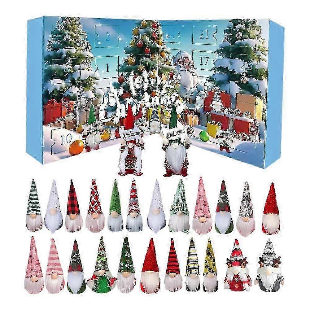 Christmas Gnome Advent Calendar 24 Day Countdown Calendar W/ Gnome Dolls