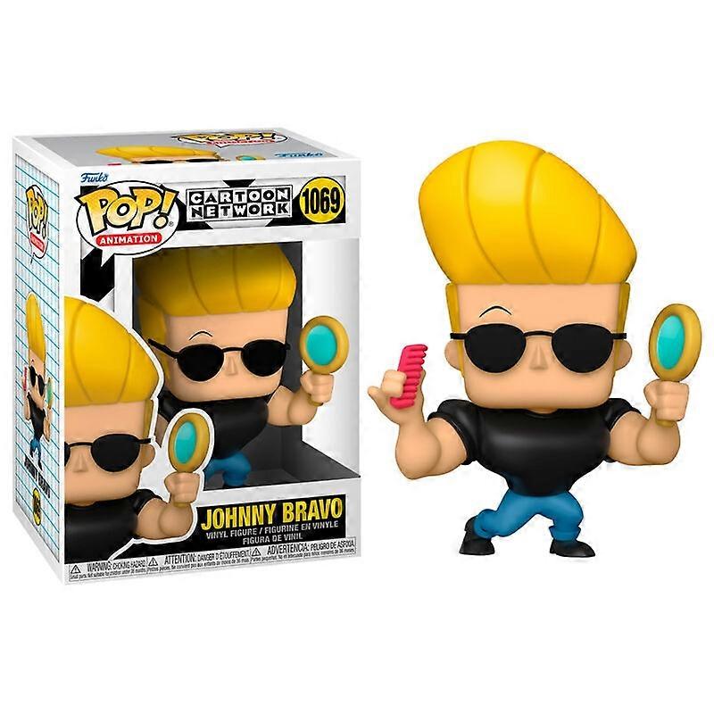 Johnny Bravo cartoon figure with mirror and comb accessory