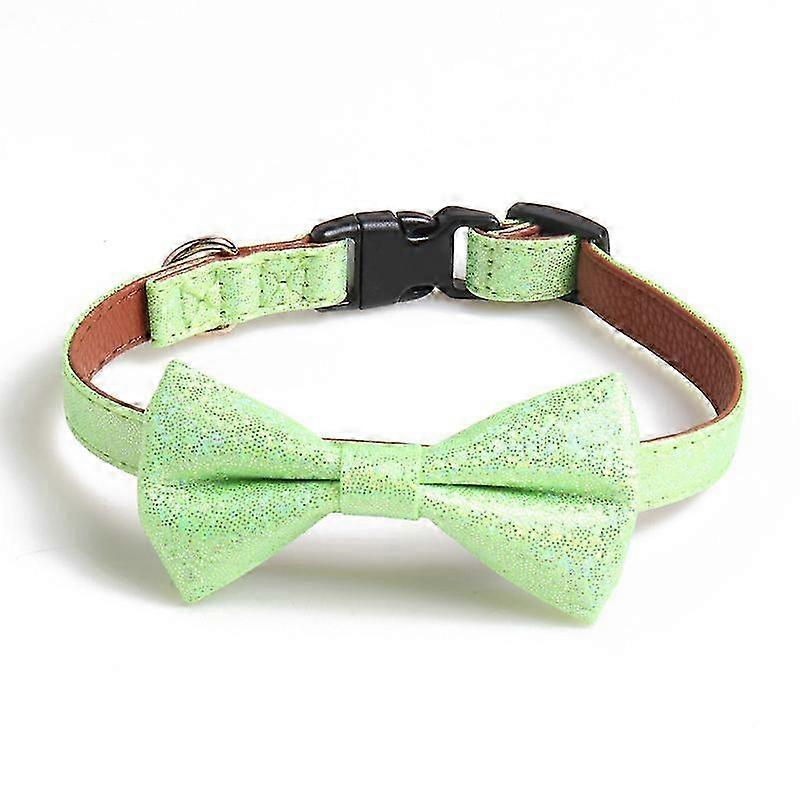2025 Rainbow Laser Fabric Dog Collar with Bow, Stylish and Durable Pet Accessory