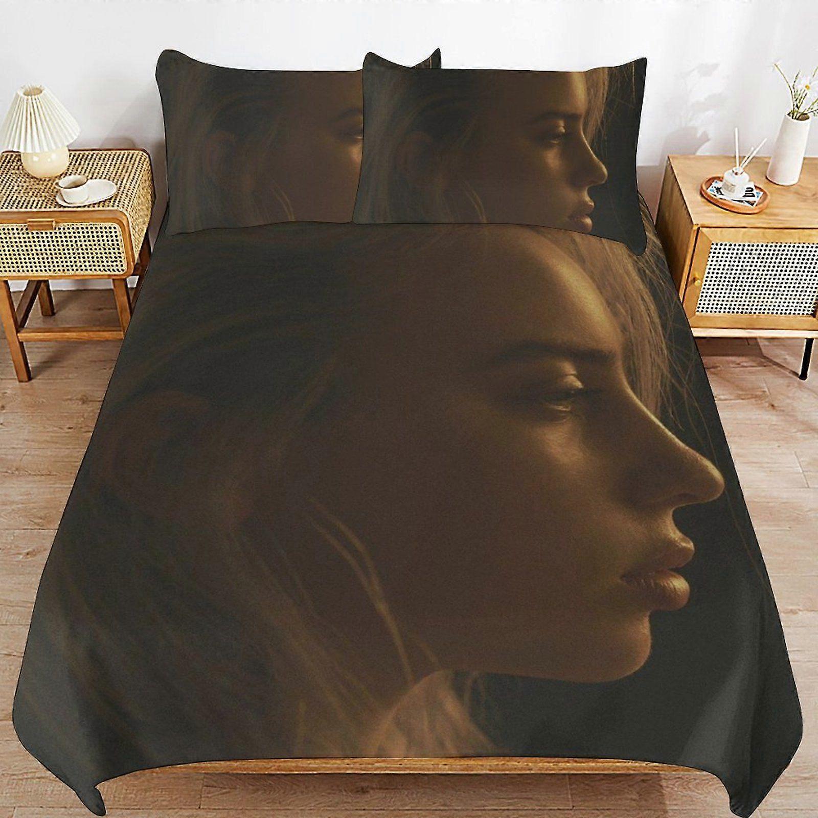 x340 Billie Eilish Classic Touch Soft Zipper Comfort Fabric Breathable Structure Duvet Cover Sets for Relaxing Sleep z340