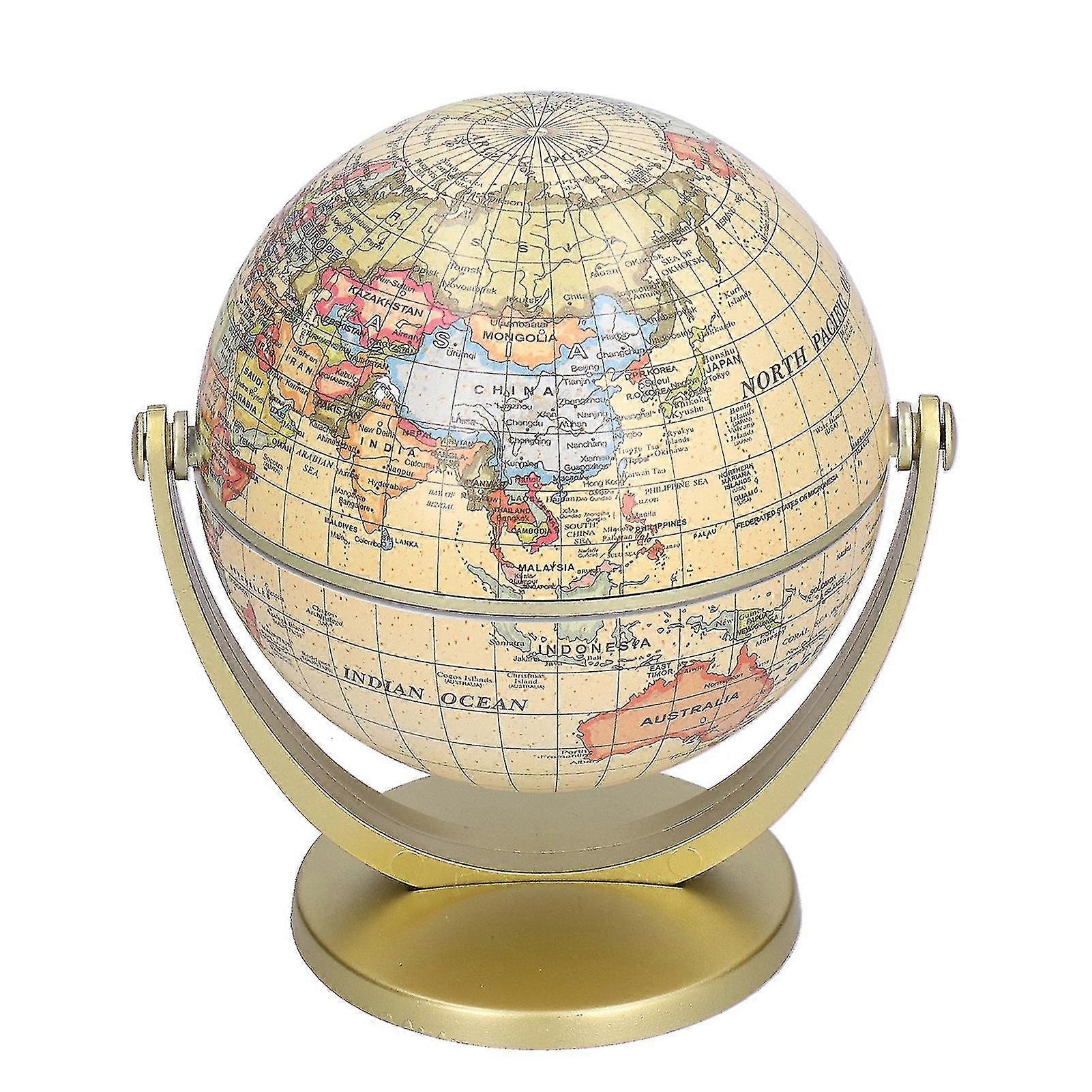 2025 Mini World Map Globe English Edition Desktop Rotating Earth Geography Globe Teaching Tool