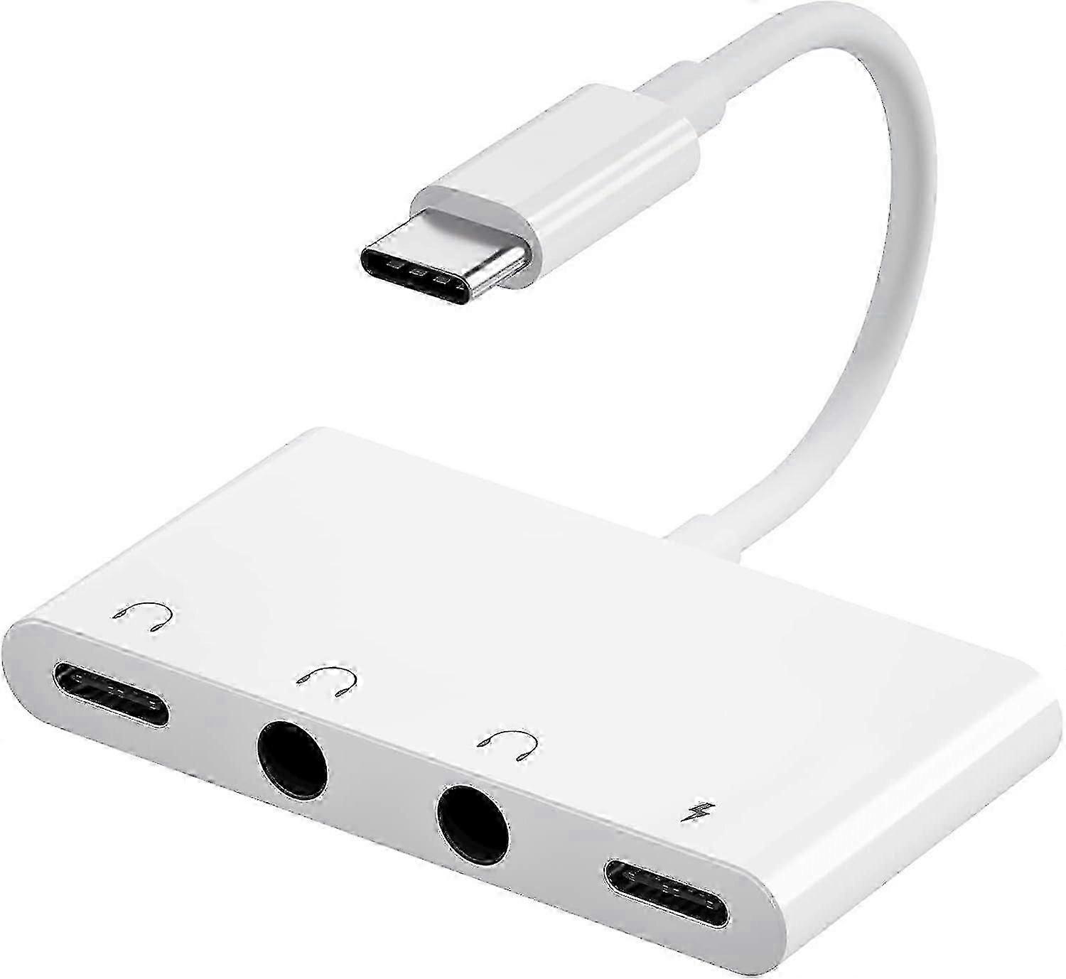 USB C to 3.5mm Headphone Audio Splitter, with 60w Fast Charging, Type C to Dual Headphone Adapter Splitter
