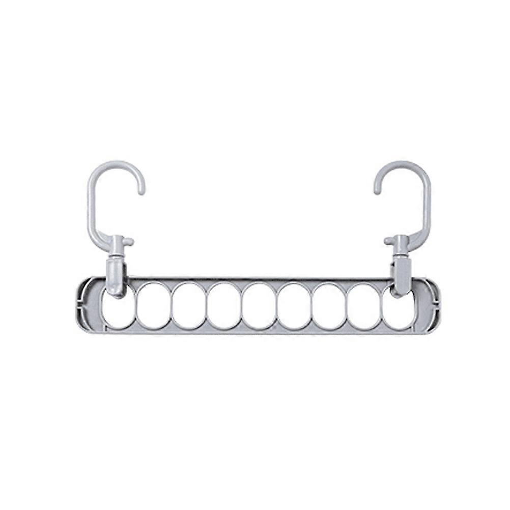 5Pcs Multifunctional Hanger Rack for Storage Clothes Drying Organizer Silver