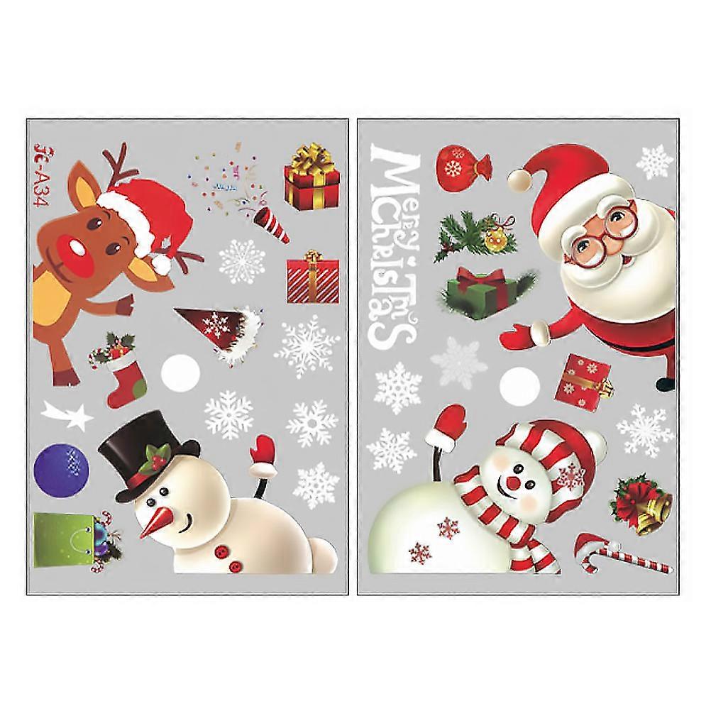 Christmas Window Snowflake Sticker Clings for Holiday Decoration 2 Sheets