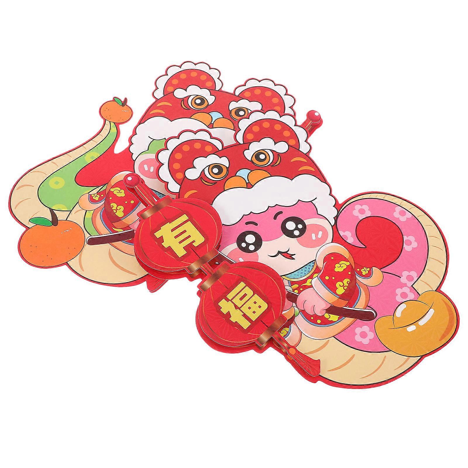 Lunar New Year Festive Decorations Window Signs For 2025 Year Of The Snake Symbolizing Good Fortune 10Pcs