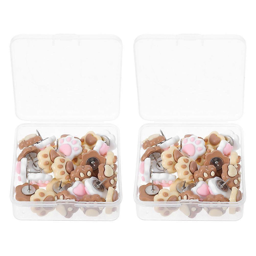 Whimsical Pushpins Featuring Paw Print Shape For Wall Organizer Home Decor Effortless Pinning 10 Boxes