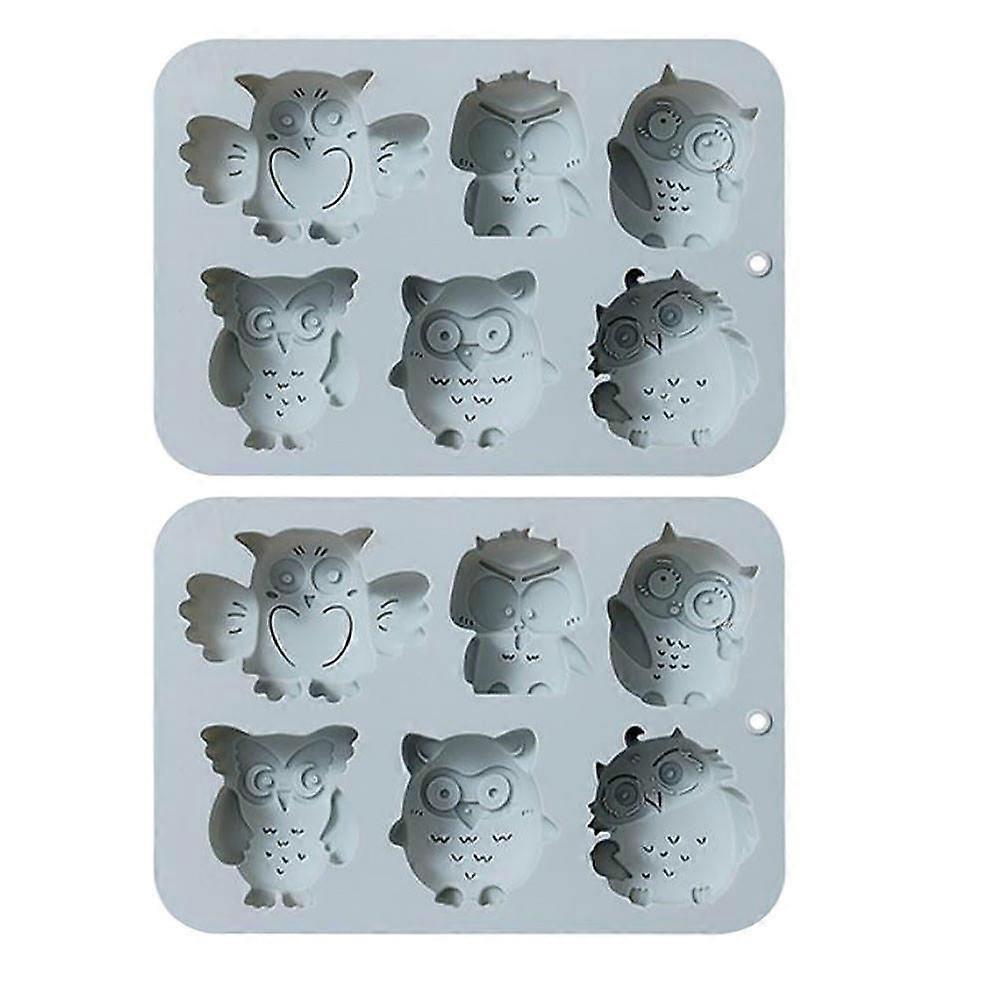 Owl Shape Cake Mold for Baking 6Pcs Silicone DIY Cake Making Mold