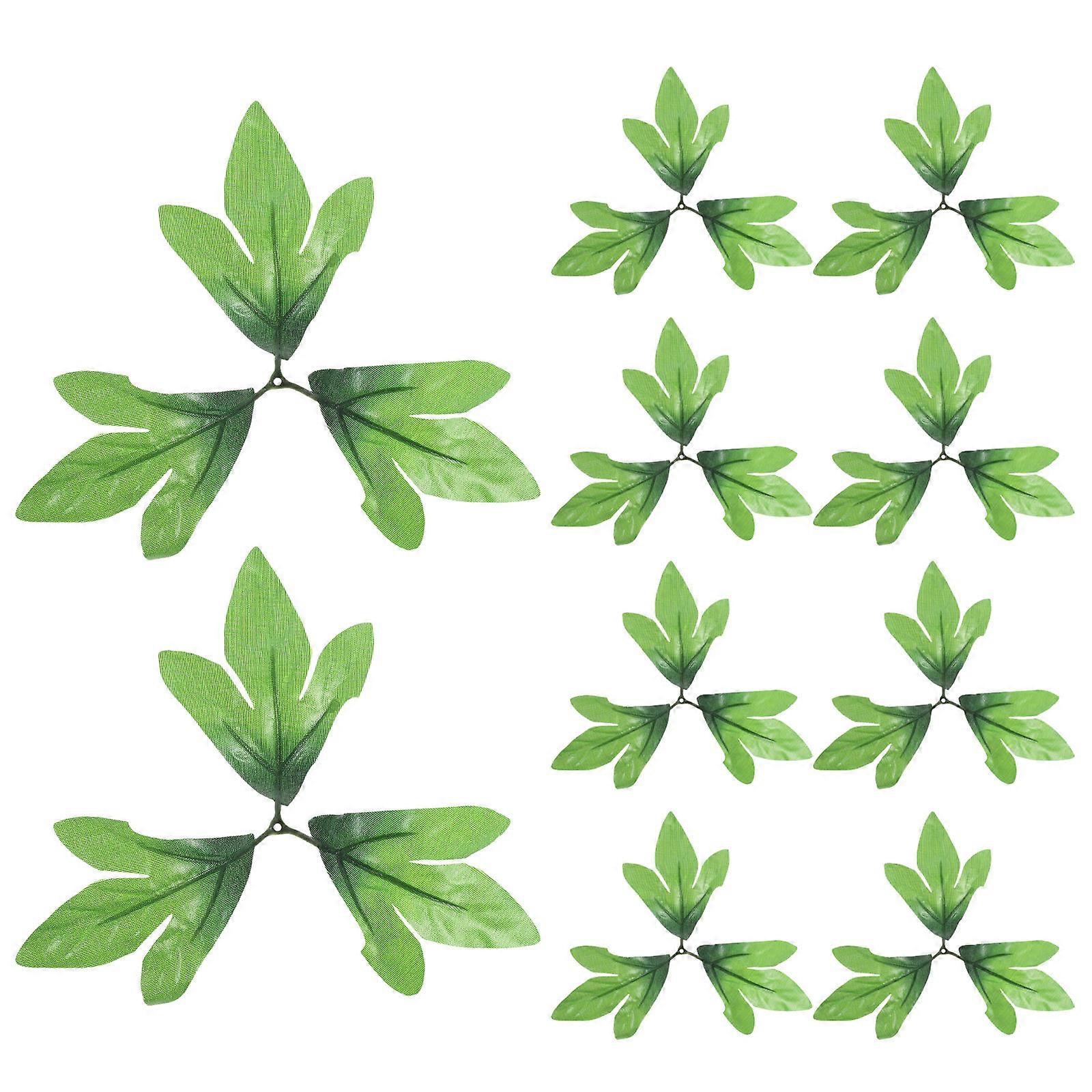 Handmade Leaf Artificial Fake Leaf for DIY Crafts Decor 30Pcs Green