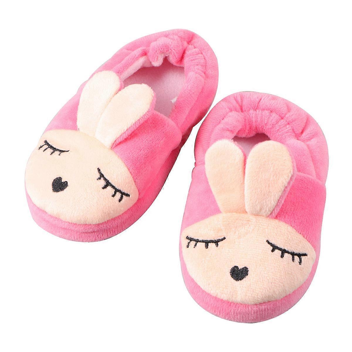 Barnetøfler i bomull til vinterbruk, roserøde tøfler