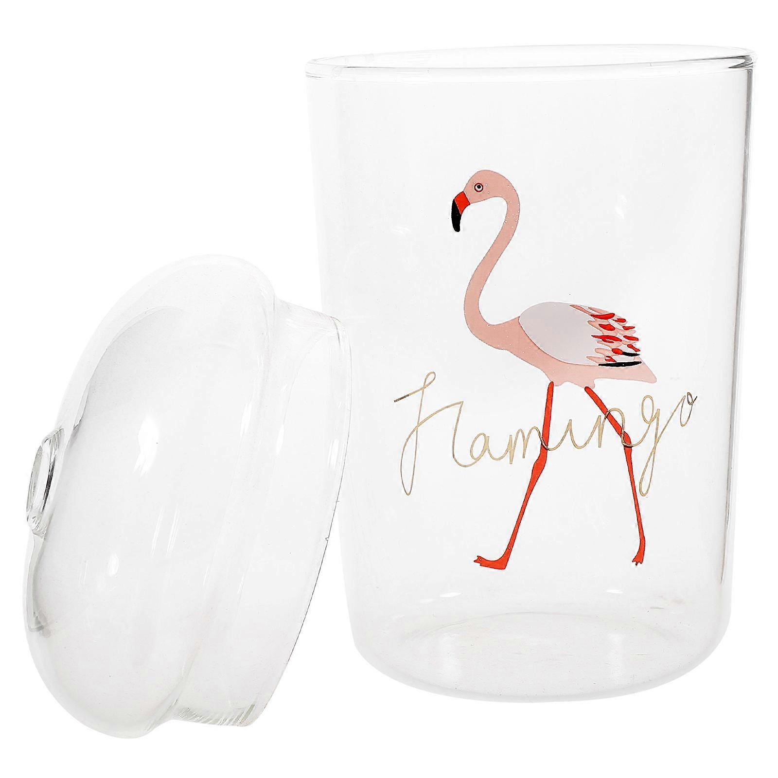Assorted Color Flamingo Party Cup High Borosilicate Glass Cylindrical Shape 15X8.5cm Perfect For Breakfast Juice Milk 1Pcs