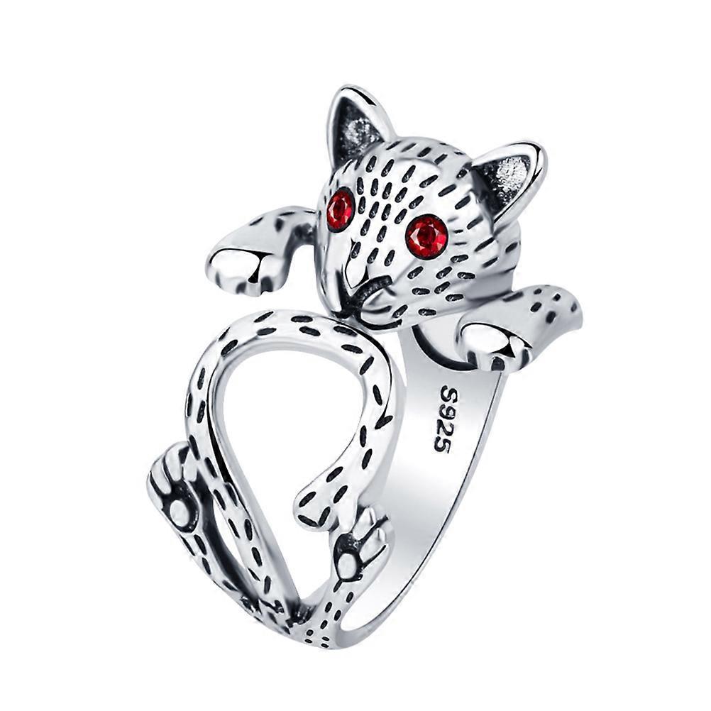 Wedding Ring Adjustable Cat Figure Retro Style Ring 2Pcs for Ladies