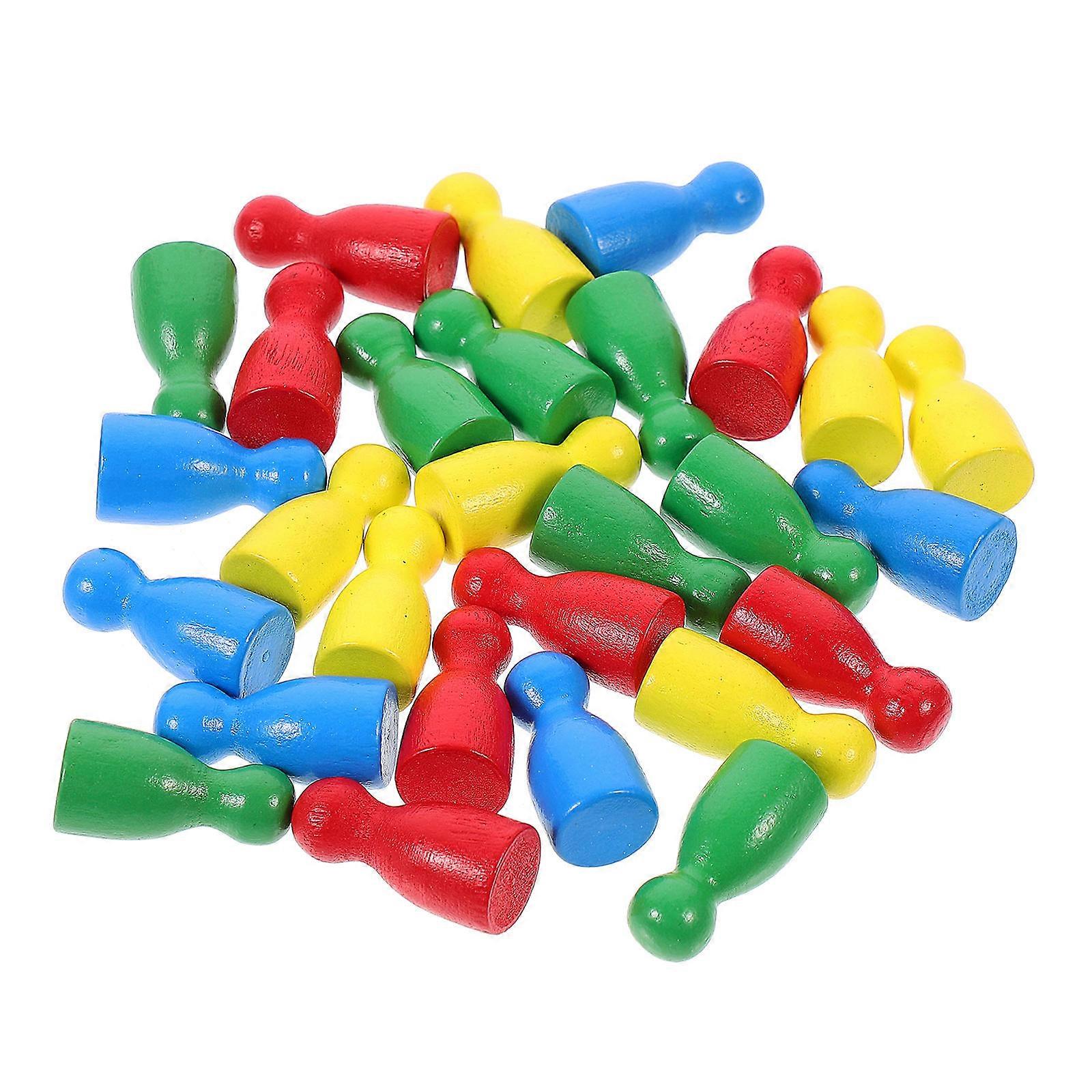 Wooden Chess Pieces for Logic Skill Building 48Pcs Human Shape Board Game Set