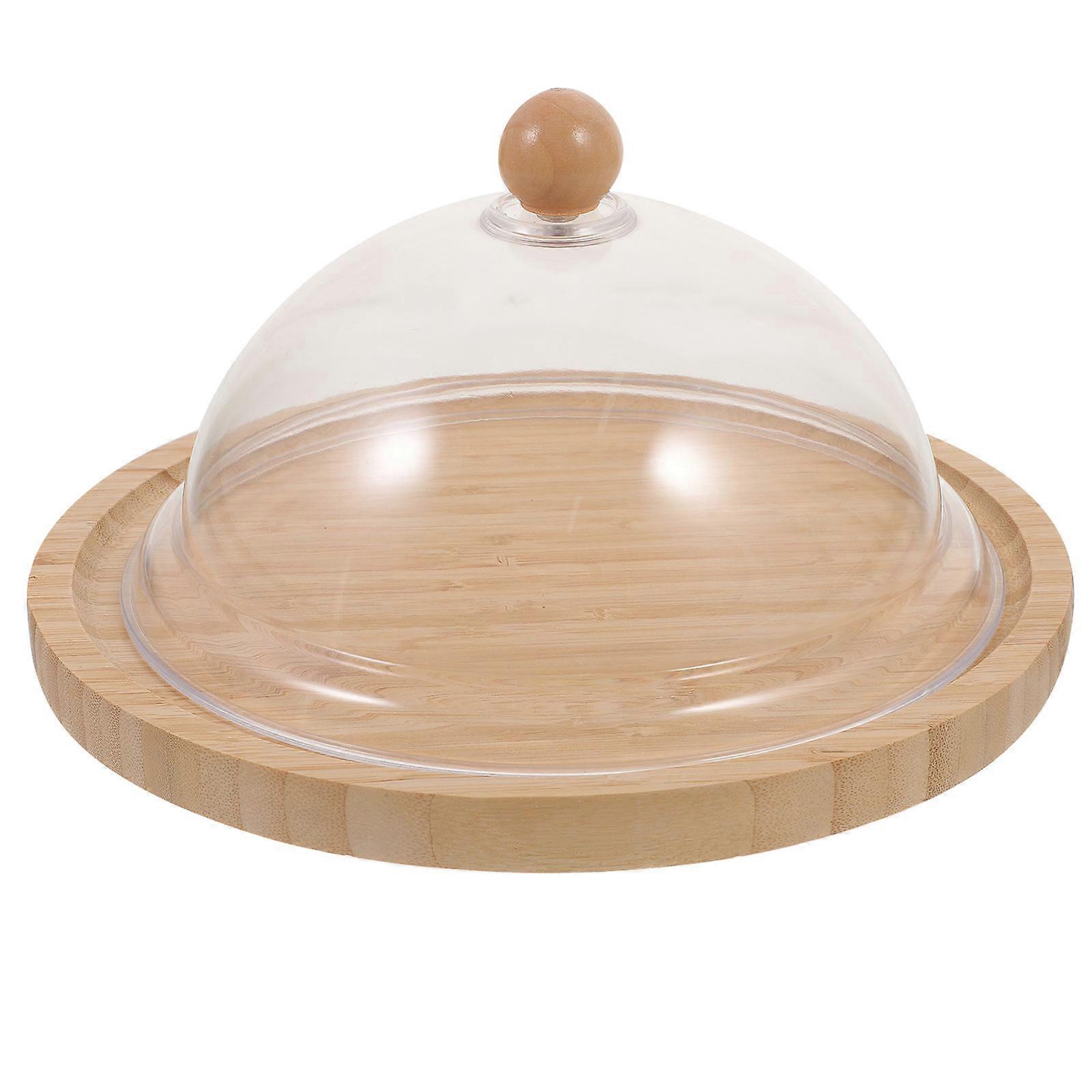 Cake Tray with Dome for Storage 1Set Wooden Serving Platter Multi Function