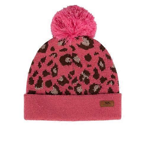 Trespass Girls Kaylani Leopard Print Knitted Beanie