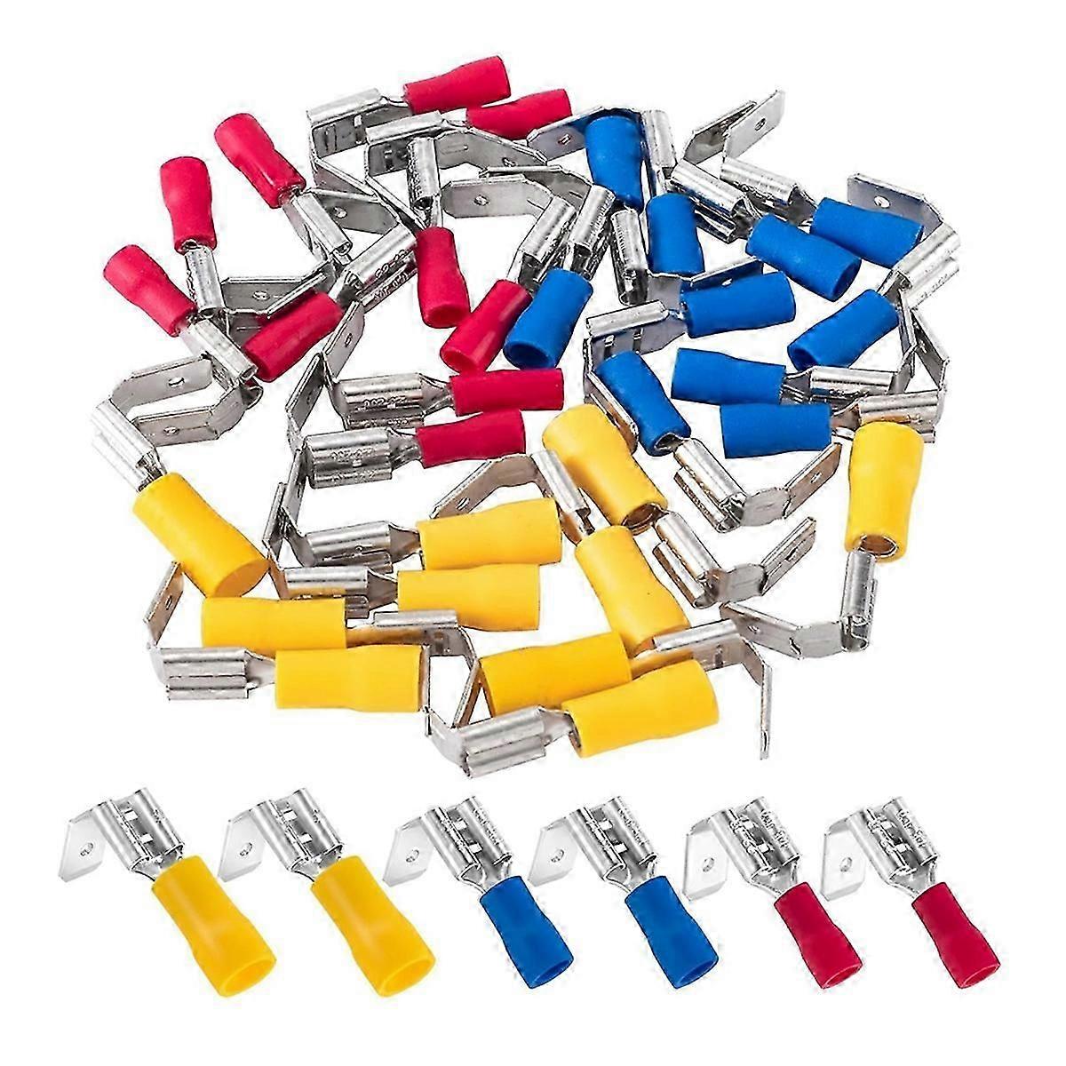 75pcs connecteurs de fourche semi-isolés, kit d’assortiment de bêche superposée à déconnexion rapide, Fe