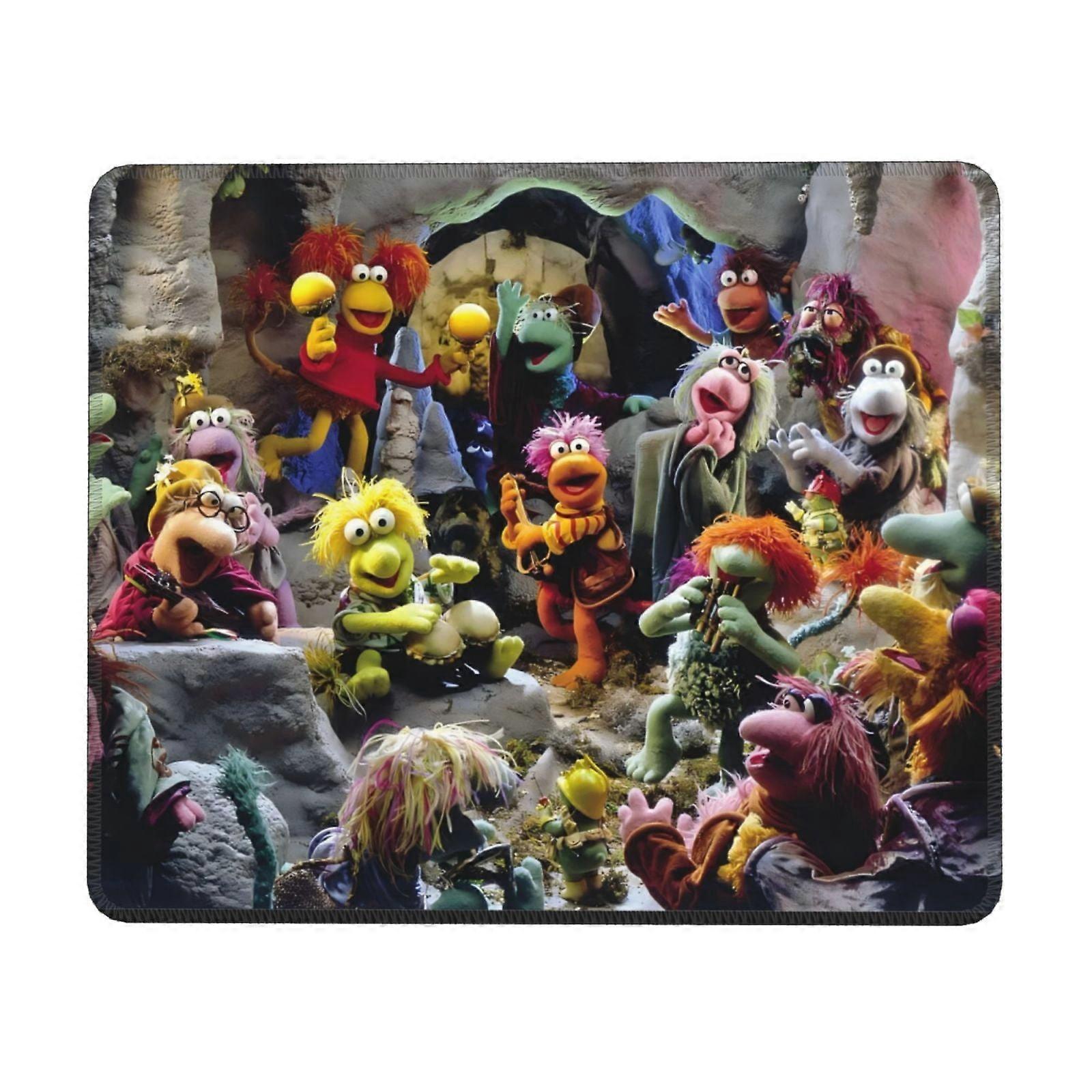 Fraggle Rock Mauspad mit Gummi-Lock-Rand, Schreibtischunterlage fürs Büro, Schreibunterlage, Multi-Code-Gamepad, Mauspads für Computer, Laptops, Mauspad