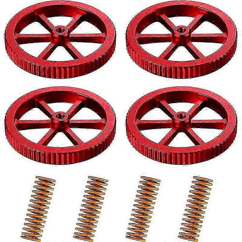 4 Pcs Aluminum Upgrade Nuts Compatible with Ender 3/3 Pro, 5/5 Plus/Pro, CR 20 3D Printer Hot Bed Die Springs for 3D Printer - Red 25-26