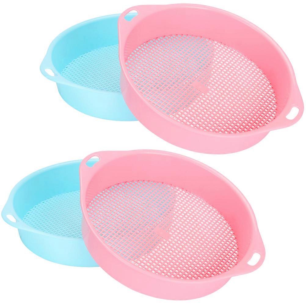 Plastic Sieve for Gardening Soil Filtering 4Pcs Household Mesh Tool