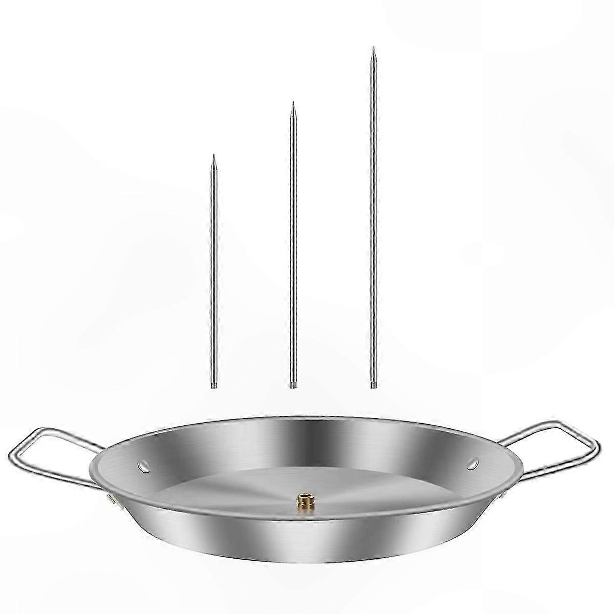 Stainless Steel Vertical BBQ Skewer Grill with 3 Replacement Spikes for Meat