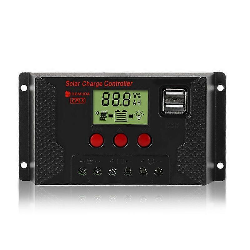 PWM Solar Controller 12V / 24V Lithium Battery Charging Photovoltaic Panel Charging Street Light Controller with Dual USB Output, Model:CPLS-20A